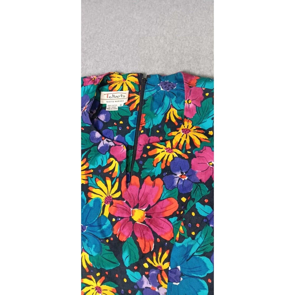 Vintage Talbots David Warren Bodycon Dress Womens Size 10 Multicolor Floral... - Picture 3 of 16